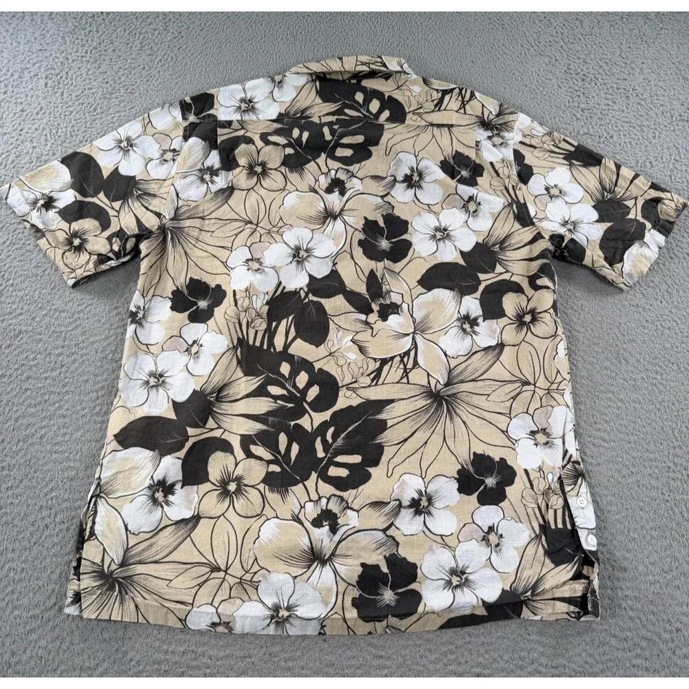 Levi's Made & Crafted Hawaiian Shirt Men's 3 Beige Floral Short Sleeve Button Up